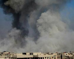 جرحى في حرستا نتيجة قصف بواسطة طائرة استطلاعية