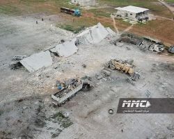 ضحايا في قصف روسي على مخيم للنازحين بريف إدلب