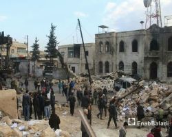 عشرات الضحايا والجرحى في انفجار استهدف مقراً للجبهة الشامية في إعزاز بريف حلب الشمالي