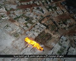 مصرع 8 عناصر للنظام في معارك المنشية، والثوار ينسفون موقعاً بخرطوم متفجر