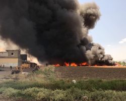حريق هائل يلتهم مخيماً للاجئين السوريين في سهل البقاع شرقي لبنان