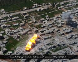 خرطوم متفجر ينسف 8 عناصر لحزب الله بحي المنشية في درعا