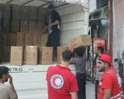 قافلة مساعدات أممية تدخل مدينة حرستا في الغوطة الشرقية عصر اليوم