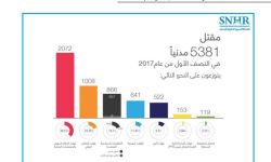شبكة حقوقية توثق مقتل 848 مدنياً في سورية خلال حزيران الماضي