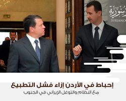إحباط في الأردن إزاء فشل التطبيع مع النظام والتوغل الإيراني في الجنوب