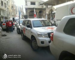 قافلة مساعدات تدخل الغوطة بلا مواد طبية
