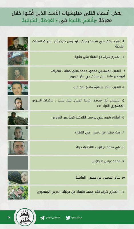 بالأسماء.. 11 قتيلاً  من قوات النظام في معركة 
