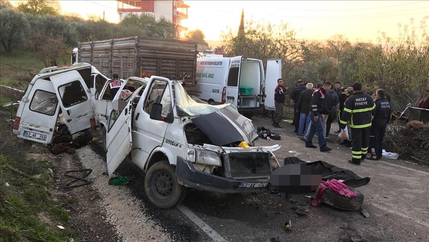 حادث مروري يودي بحياة 10 سوريين  في هاتاي جنوب تركيا