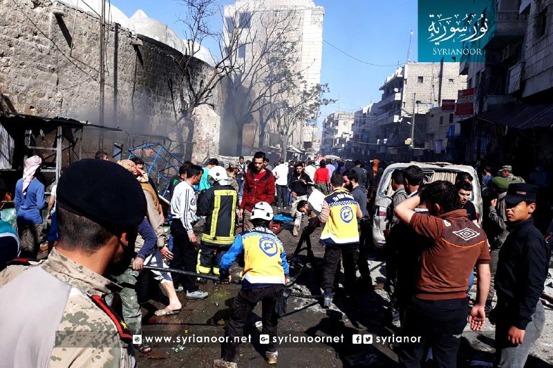 عشرات الشهداء والجرحى في انفجار استهدف مدينة الباب بريف حلب الشرقي 