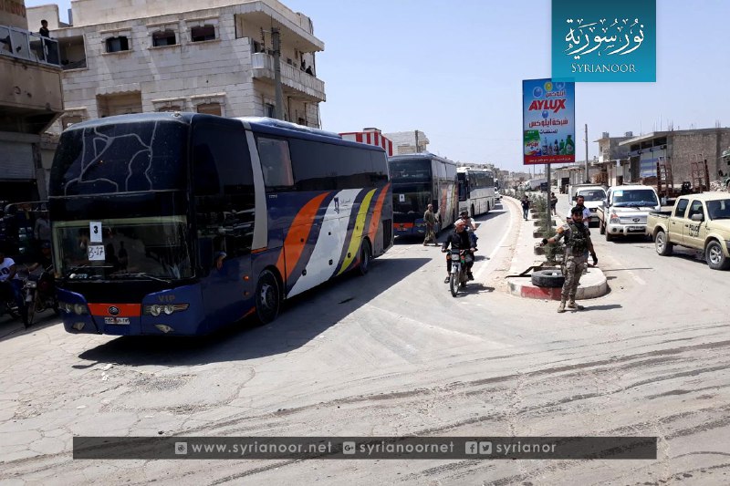 القافلة الأولى من مهجري جنوب دمشق تصل شمال حلب