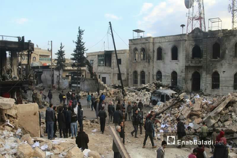 عشرات الضحايا والجرحى في انفجار استهدف مقراً للجبهة الشامية في إعزاز بريف حلب الشمالي