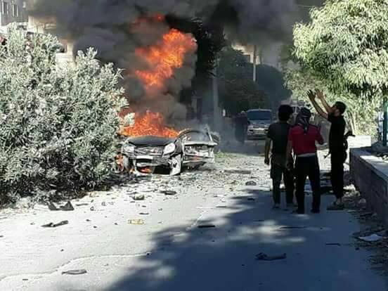 انفجار سيارة مفخخة في مدينة معرة النعمان بريف إدلب الجنوبي